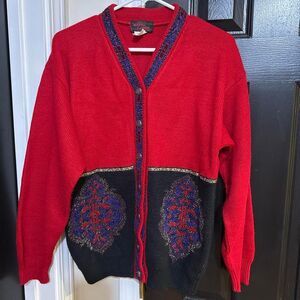 Vintage Metallic embroidered Hasting & Smith Women's Cardigan